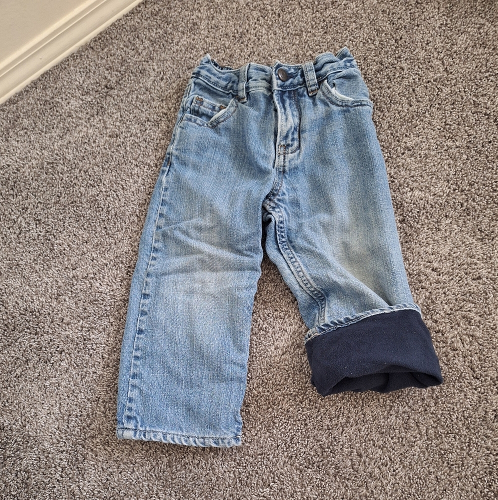 Kids Blue Fleece Lined Jeans